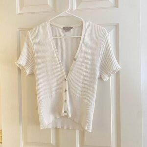 J. Crew White Ribbed Sweater
